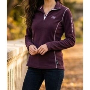 Helly Hansen Polartec Quarter Zip Fleece Pullover Burgundy *see measurements